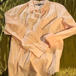 Pink pinstripe button down XXL